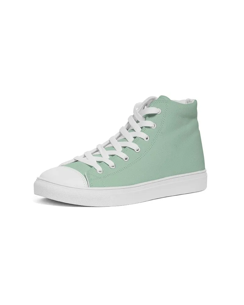 Pale Pastel Green Men's High-top Canvas Sneakers | Men's | Bright Pale Pastel Green | C30M0Y30K0