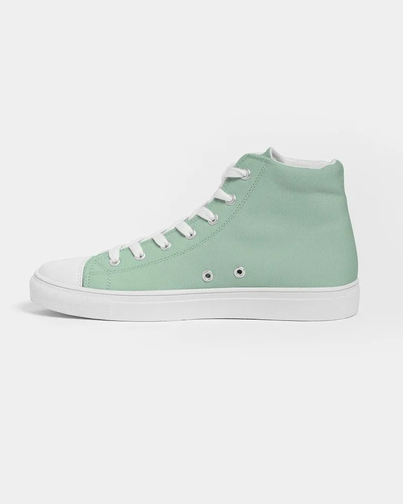 Pale Pastel Green Men's High-top Canvas Sneakers | Men's | Bright Pale Pastel Green | C30M0Y30K0