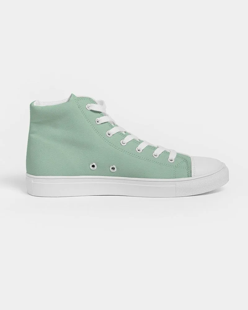 Pale Pastel Green Men's High-top Canvas Sneakers | Men's | Bright Pale Pastel Green | C30M0Y30K0