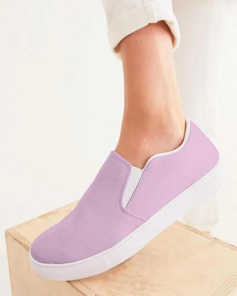 Pale Pastel Magenta Purple Slip-On Canvas Sneakers | Women's | Bright Pale Pastel Magenta Purple | C8M30Y0K0