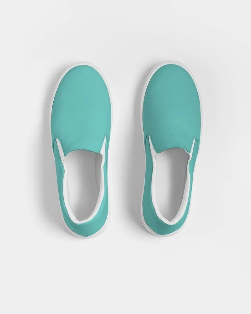 Pastel Blue Cool Green Slip-On Canvas Sneakers | Men's | Bright Pastel Blue Cool Green | C60M0Y30K0