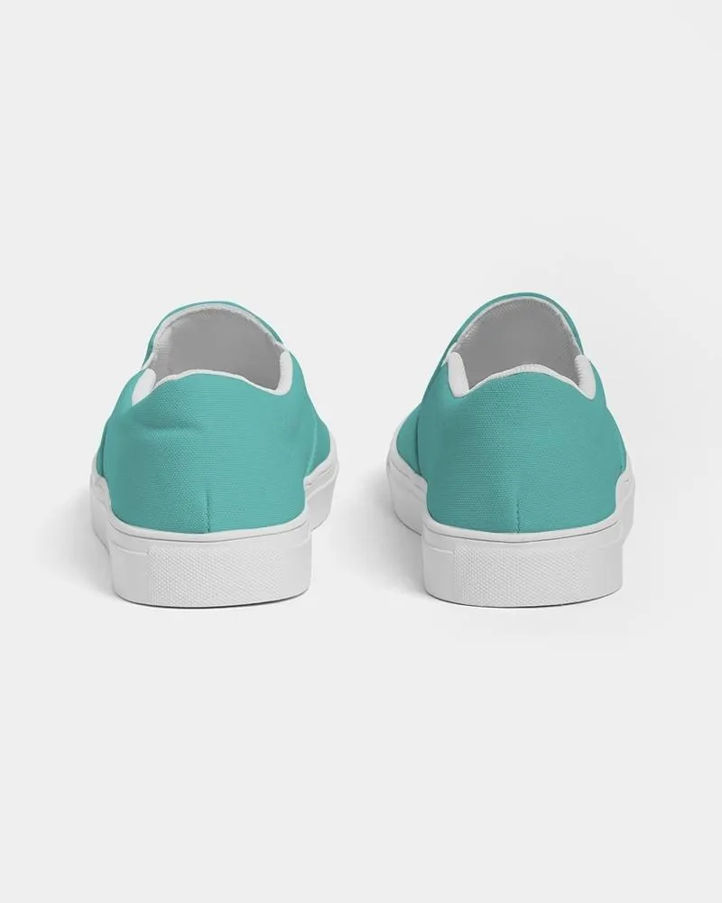 Pastel Blue Cool Green Slip-On Canvas Sneakers | Men's | Bright Pastel Blue Cool Green | C60M0Y30K0