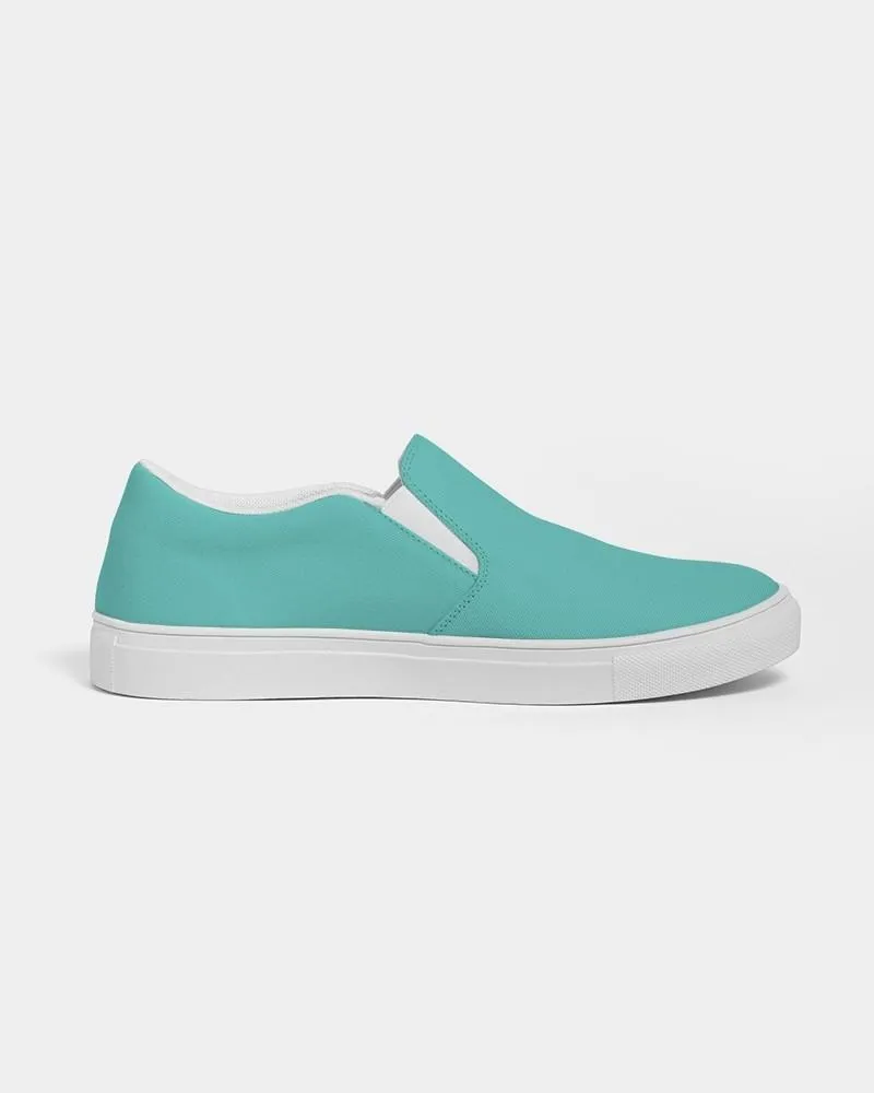 Pastel Blue Cool Green Slip-On Canvas Sneakers | Men's | Bright Pastel Blue Cool Green | C60M0Y30K0