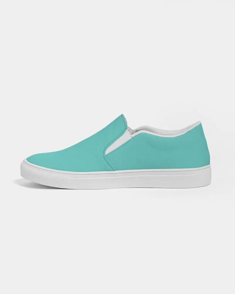 Pastel Blue Cool Green Slip-On Canvas Sneakers | Men's | Bright Pastel Blue Cool Green | C60M0Y30K0