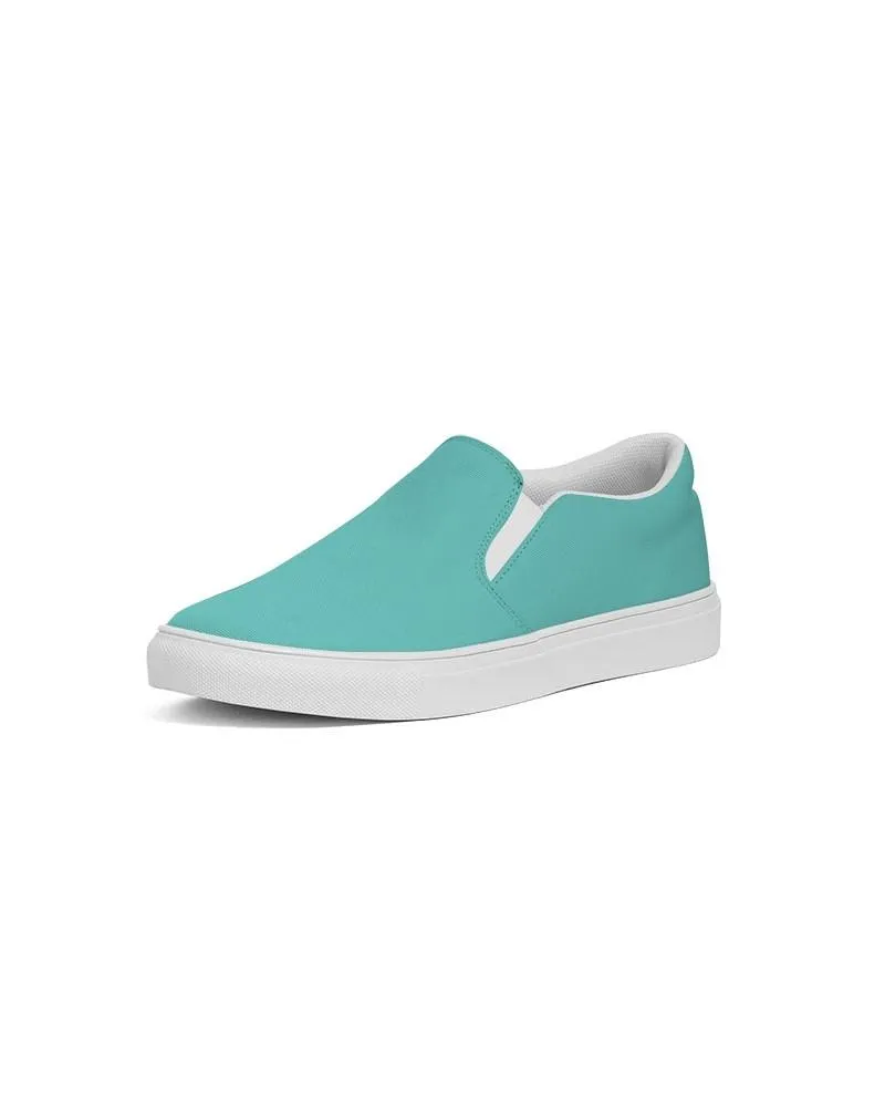 Pastel Blue Cool Green Slip-On Canvas Sneakers | Men's | Bright Pastel Blue Cool Green | C60M0Y30K0