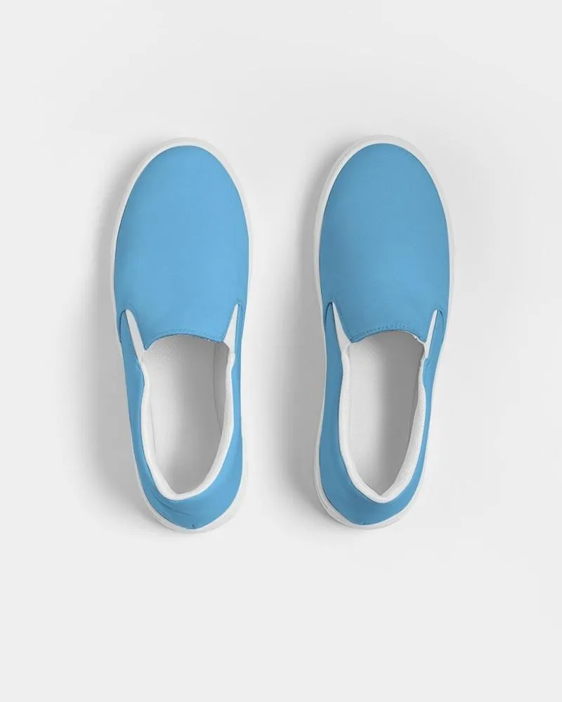 Pastel Cyan Slip-On Canvas Sneakers | Men's | Bright Pastel Cyan | C60M15Y0K0