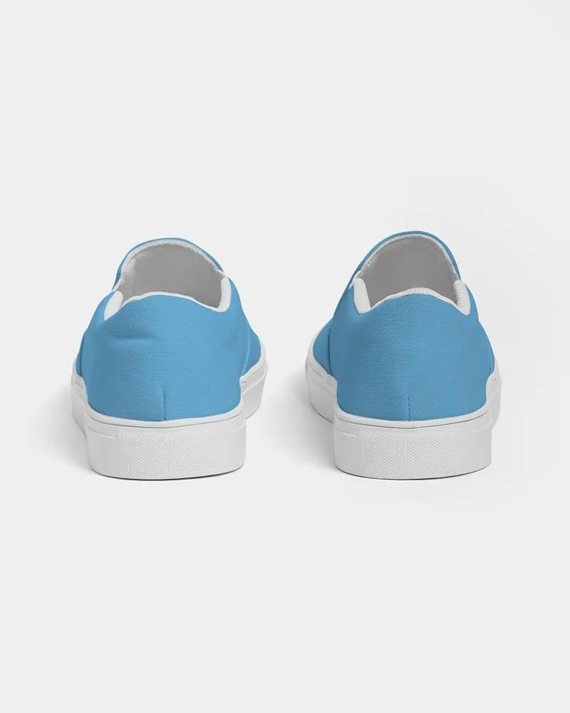 Pastel Cyan Slip-On Canvas Sneakers | Men's | Bright Pastel Cyan | C60M15Y0K0