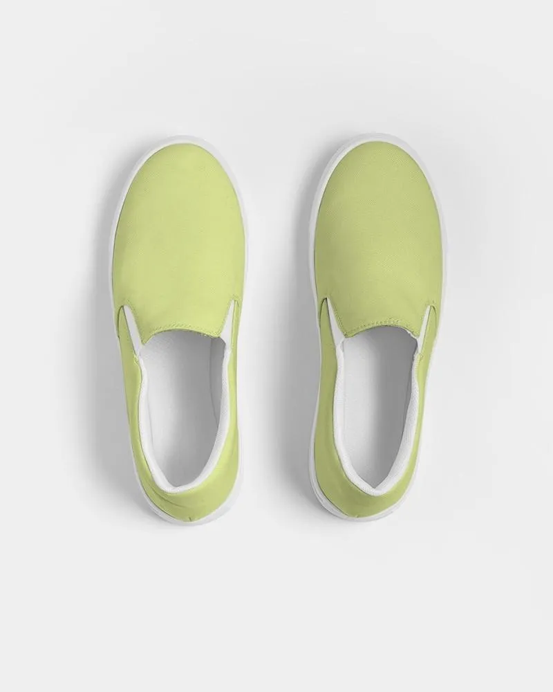 Pastel Yellow Warm Green Slip-On Canvas Sneakers | Men's | Bright Pastel Yellow Warm Green | C15M0Y60K0