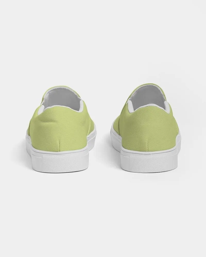 Pastel Yellow Warm Green Slip-On Canvas Sneakers | Men's | Bright Pastel Yellow Warm Green | C15M0Y60K0