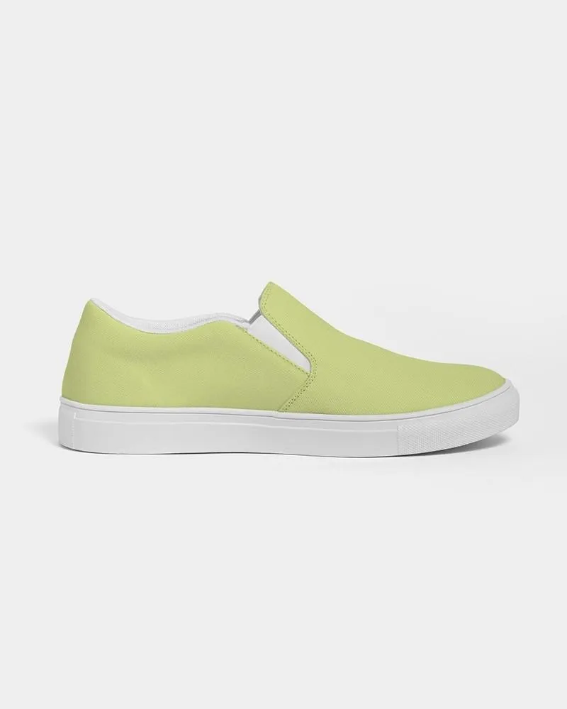 Pastel Yellow Warm Green Slip-On Canvas Sneakers | Men's | Bright Pastel Yellow Warm Green | C15M0Y60K0