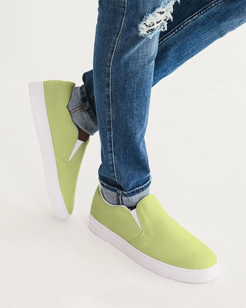 Pastel Yellow Warm Green Slip-On Canvas Sneakers | Men's | Bright Pastel Yellow Warm Green | C15M0Y60K0