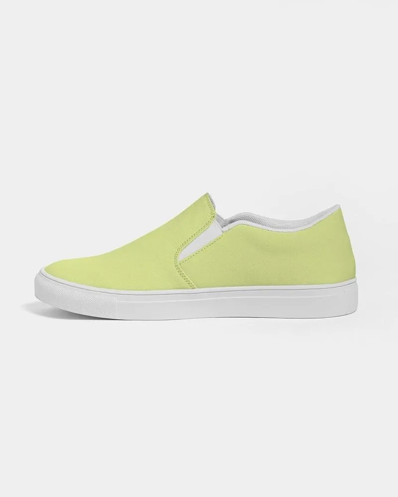 Pastel Yellow Warm Green Slip-On Canvas Sneakers | Men's | Bright Pastel Yellow Warm Green | C15M0Y60K0