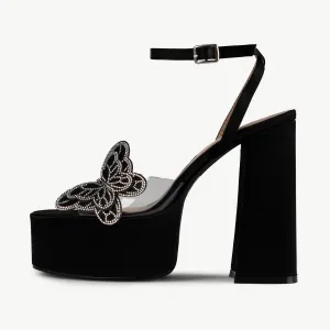 RAID Elizah Platform Butterfly Heel In Black