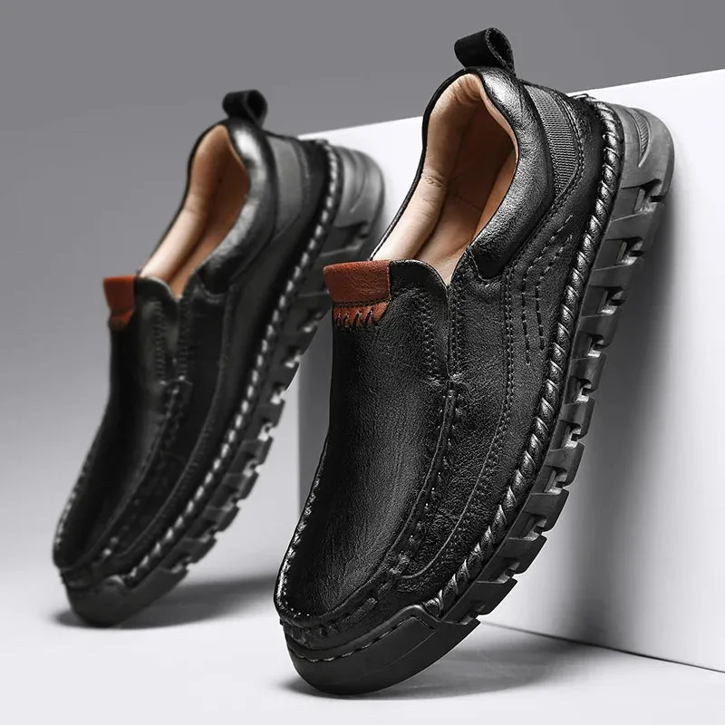 Retro Loafer Genuine Leather Shoes - Classic Comfort & Style for Every Occasion