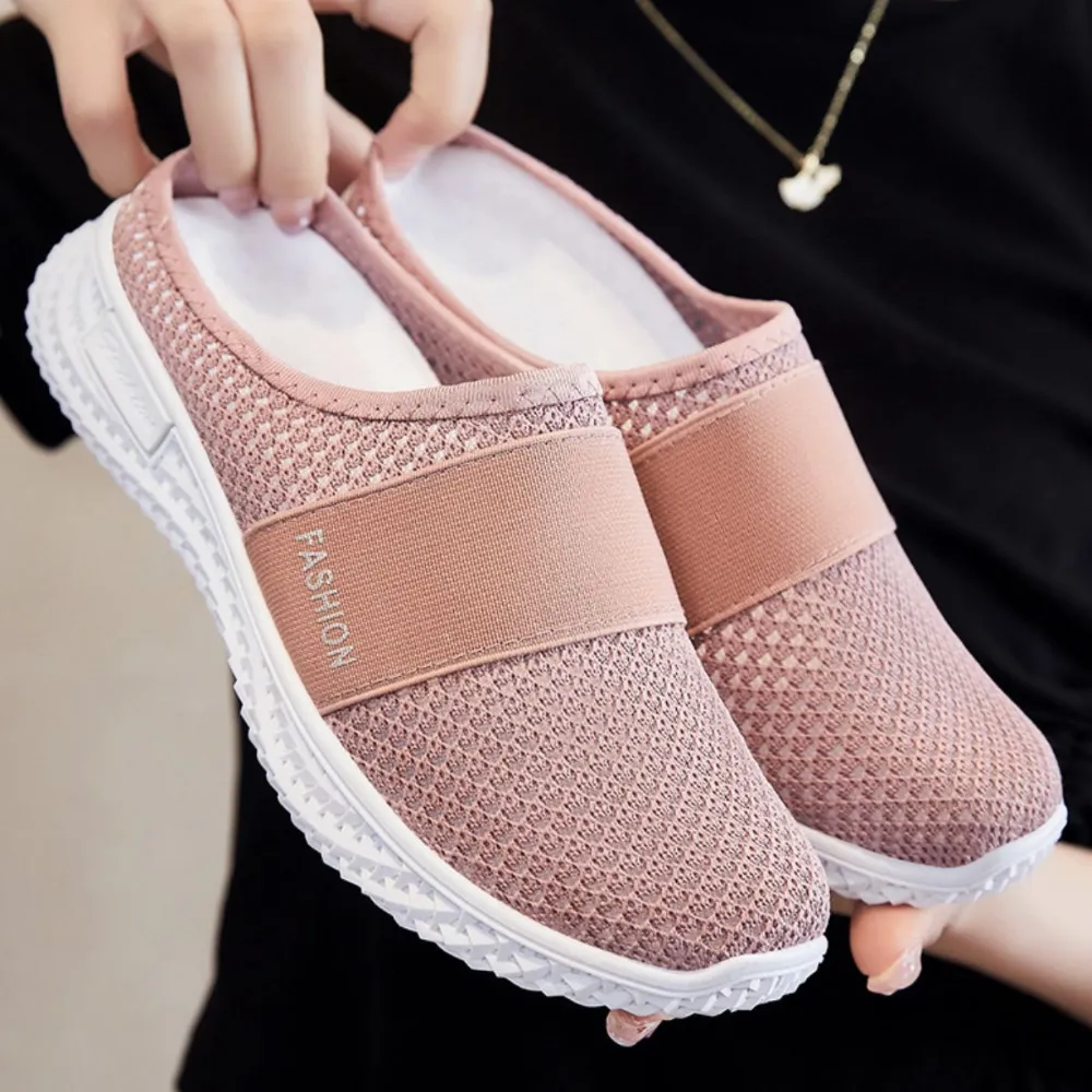 Round Toe Mesh Slip-On Sneakers