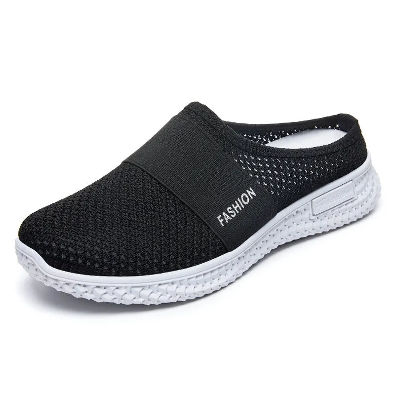 Round Toe Mesh Slip-On Sneakers