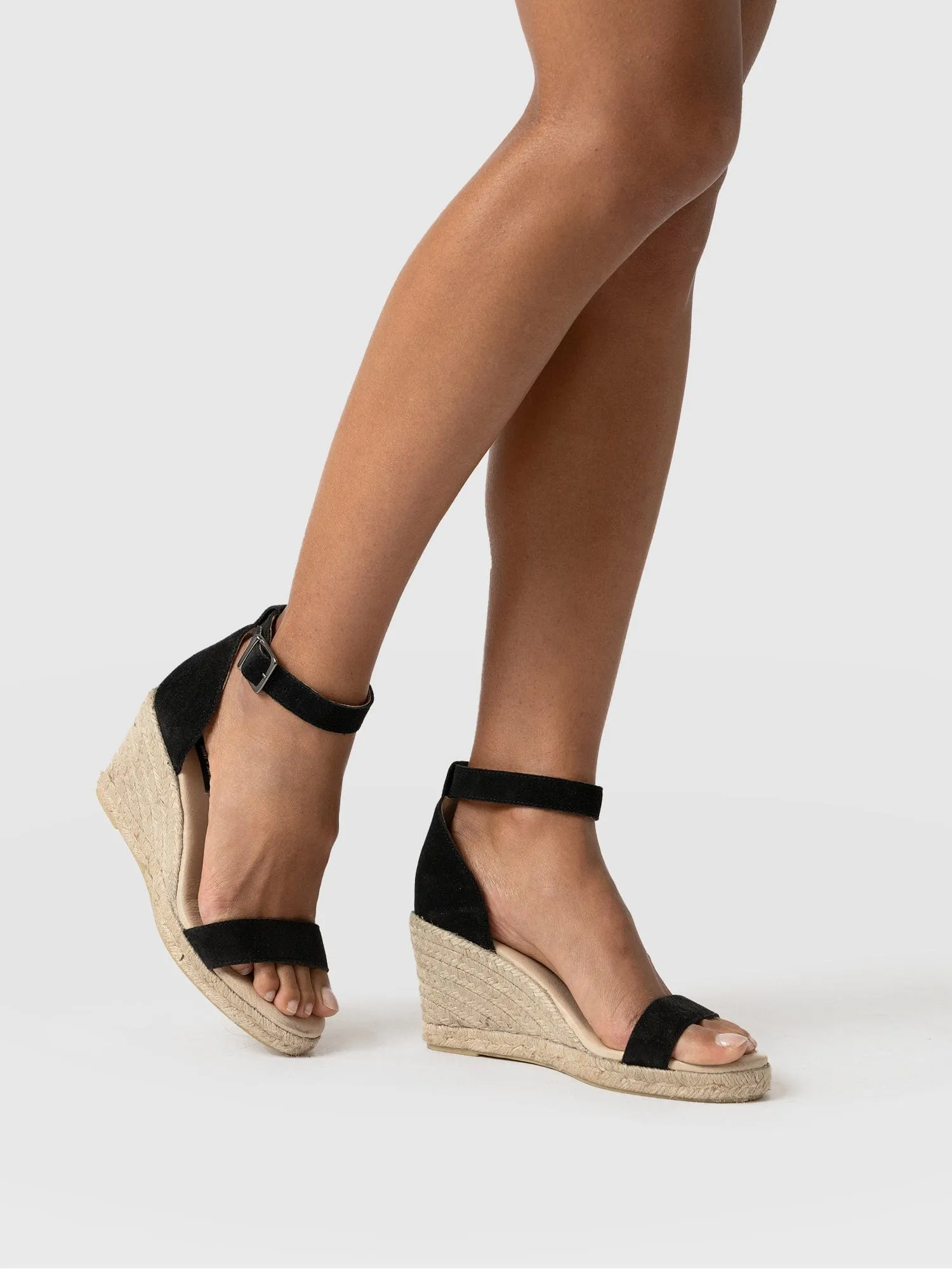 Serena Espadrille Wedges - Black