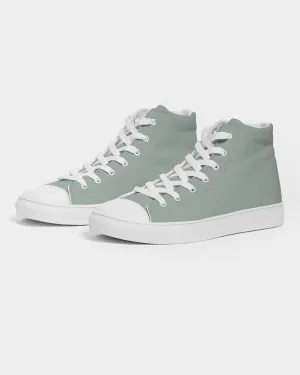 Shaded Pale Green Gray High-Top Canvas Sneakers | Women's | C10M0Y10K30