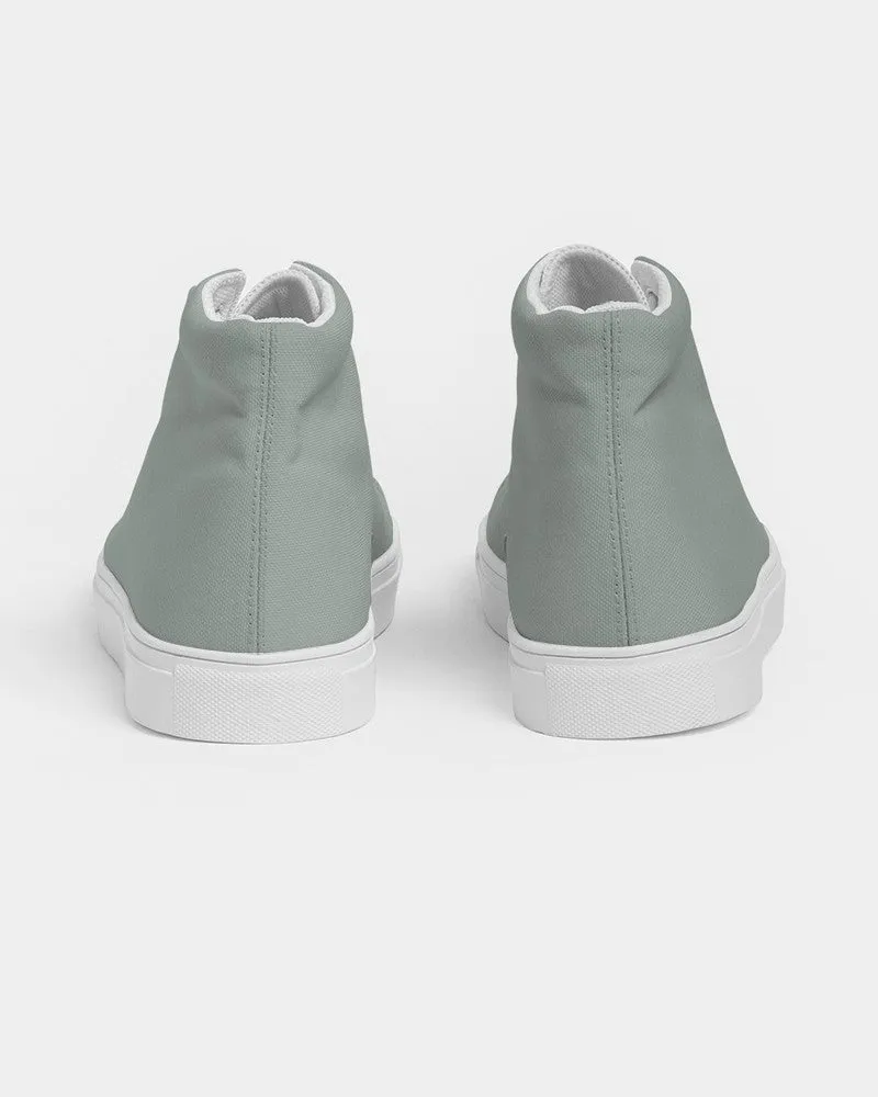 Shaded Pale Green Gray High-Top Canvas Sneakers | Women's | C10M0Y10K30