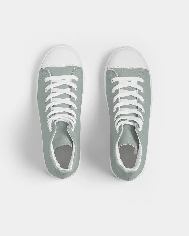 Shaded Pale Green Gray High-Top Canvas Sneakers | Women's | C10M0Y10K30