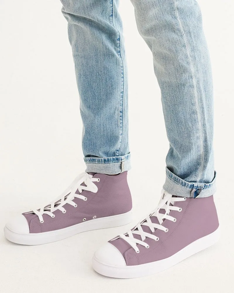 Shaded Pale Pastel Magenta Brown High-Top Canvas Sneakers | Men's | C0M30Y0K30