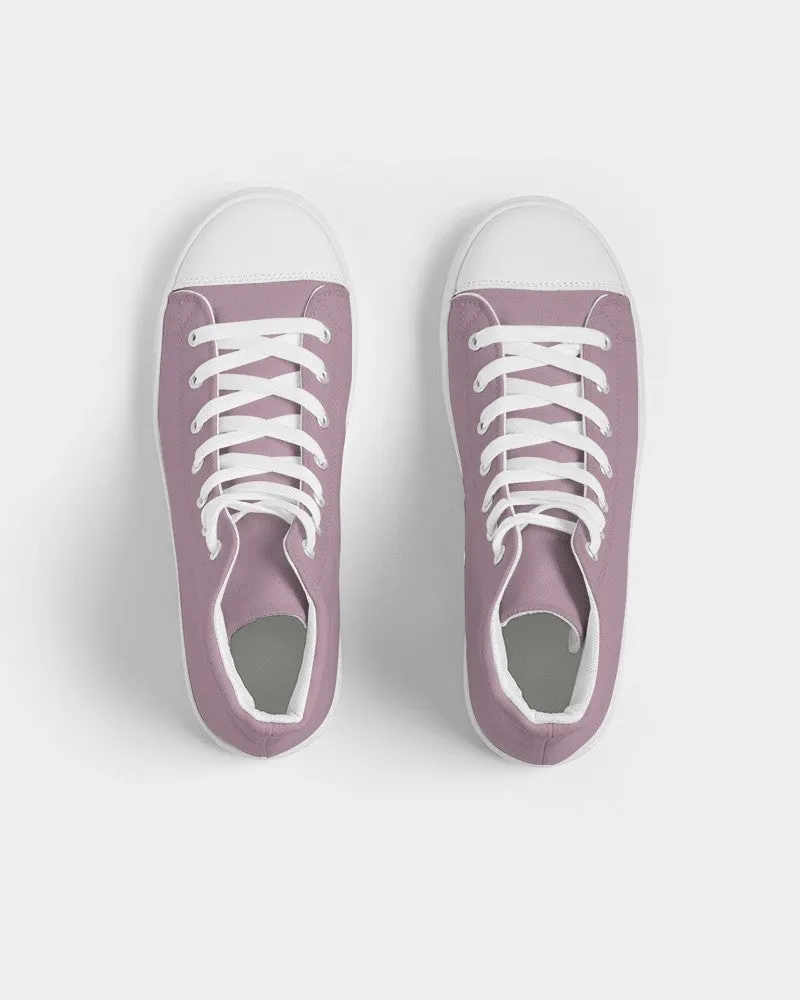 Shaded Pale Pastel Magenta Brown High-Top Canvas Sneakers | Men's | C0M30Y0K30