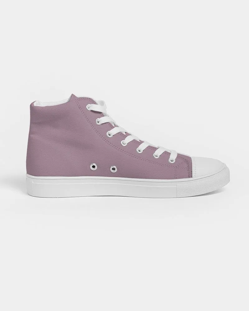 Shaded Pale Pastel Magenta Brown High-Top Canvas Sneakers | Men's | C0M30Y0K30