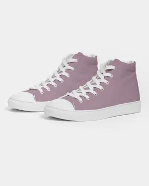 Shaded Pale Pastel Magenta Brown High-Top Canvas Sneakers | Men's | C0M30Y0K30