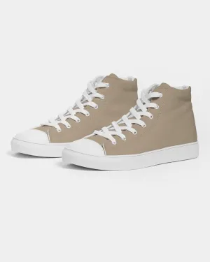 Shaded Pale Pastel Orange Brown High-Top Canvas Sneakers | Men's | C0M15Y30K30