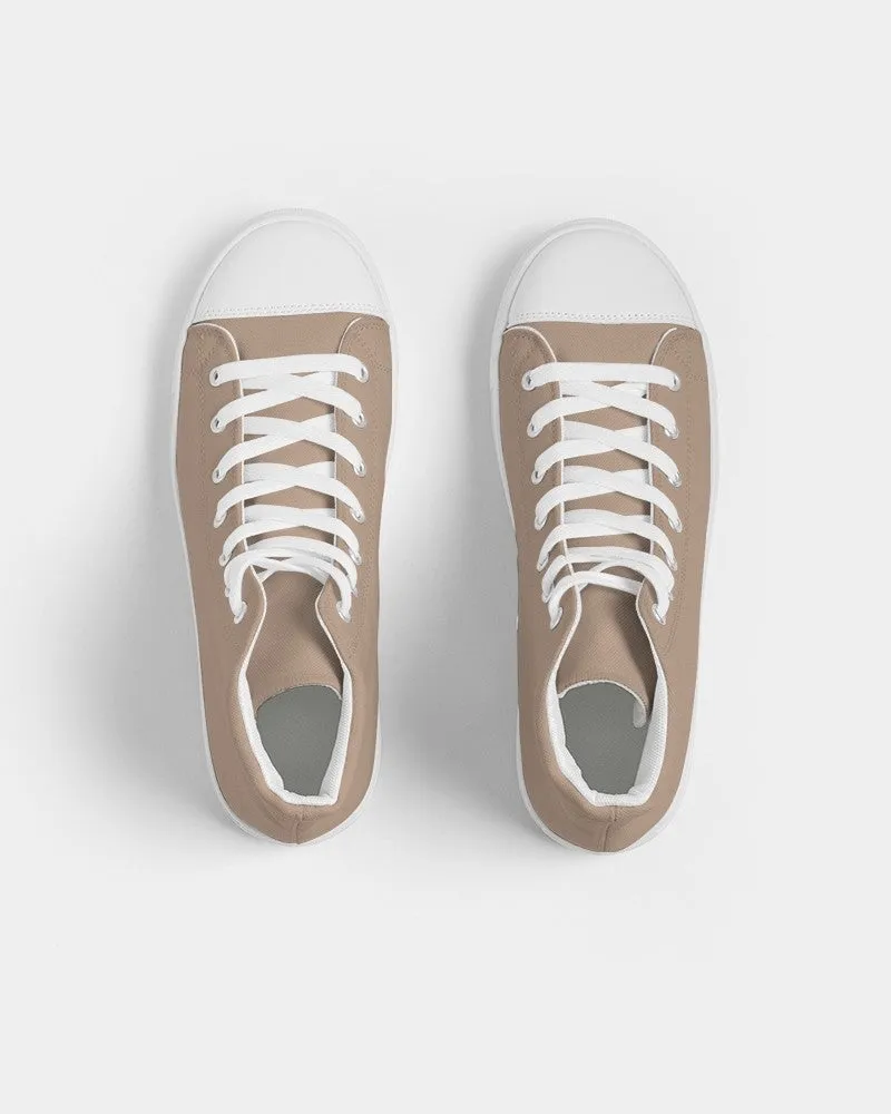 Shaded Pale Pastel Orange Brown High-Top Canvas Sneakers | Women's | C0M22Y30K30