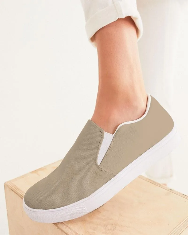 Shaded Pale Pastel Orange Brown Slip-On Canvas Sneakers | Women's | C0M15Y30K30