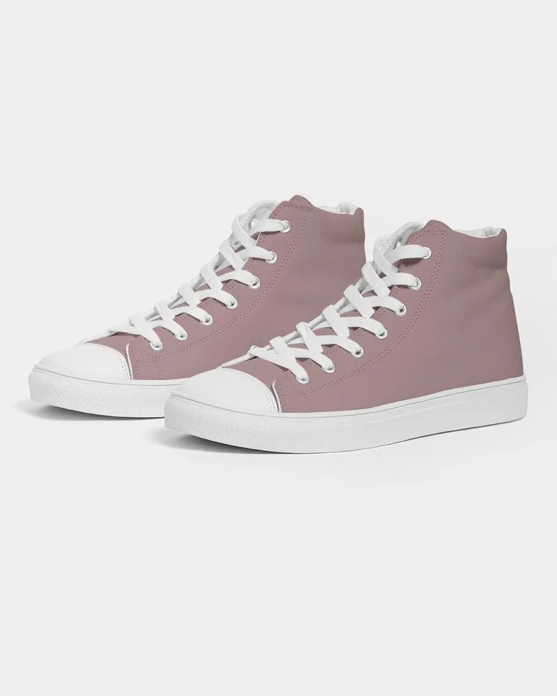 Shaded Pale Pastel Pink Brown High-Top Canvas Sneakers | Men's | C0M30Y15K30