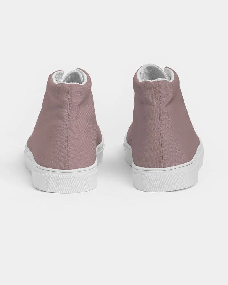 Shaded Pale Pastel Pink Brown High-Top Canvas Sneakers | Men's | C0M30Y15K30