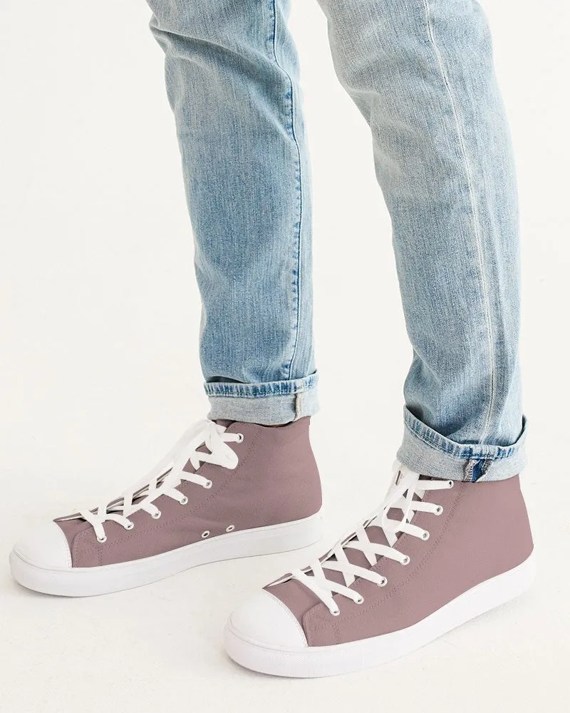 Shaded Pale Pastel Pink Brown High-Top Canvas Sneakers | Men's | C0M30Y15K30