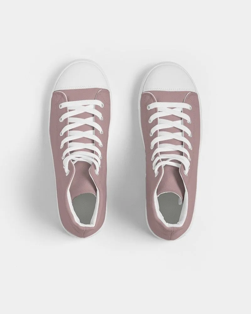 Shaded Pale Pastel Pink Brown High-Top Canvas Sneakers | Men's | C0M30Y15K30