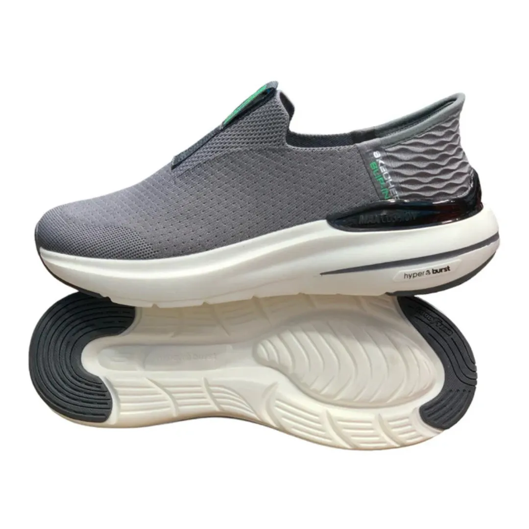 Skechers Slip-Ons: Max Cushioning Hyper Burst Grey