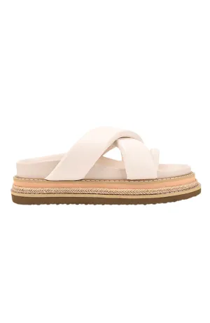 Thelma Flatform Slides Bone White