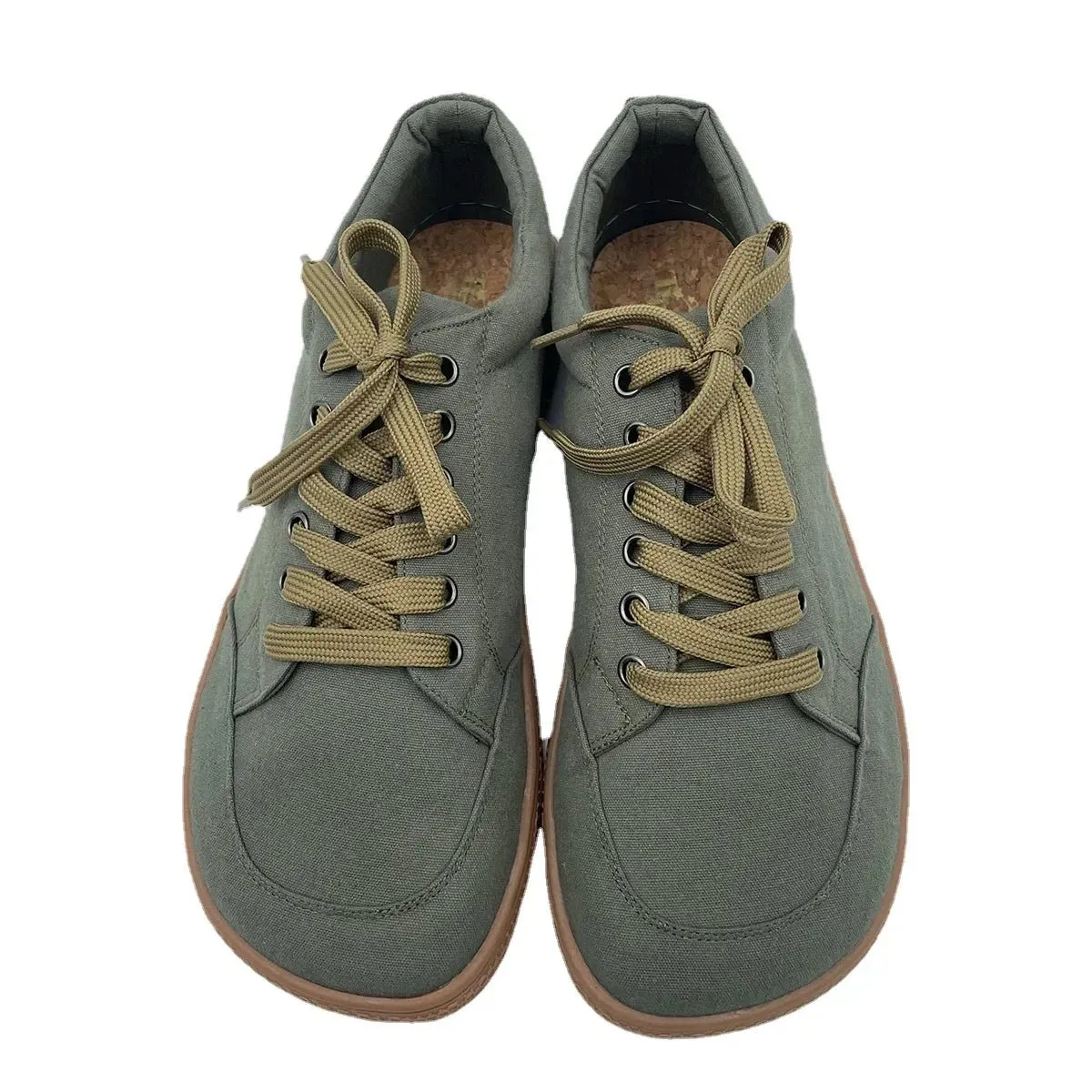 Tipsietoes Natural Cotton Canvas Barefoot Sneakers - Zero Drop, Wide Toe Box