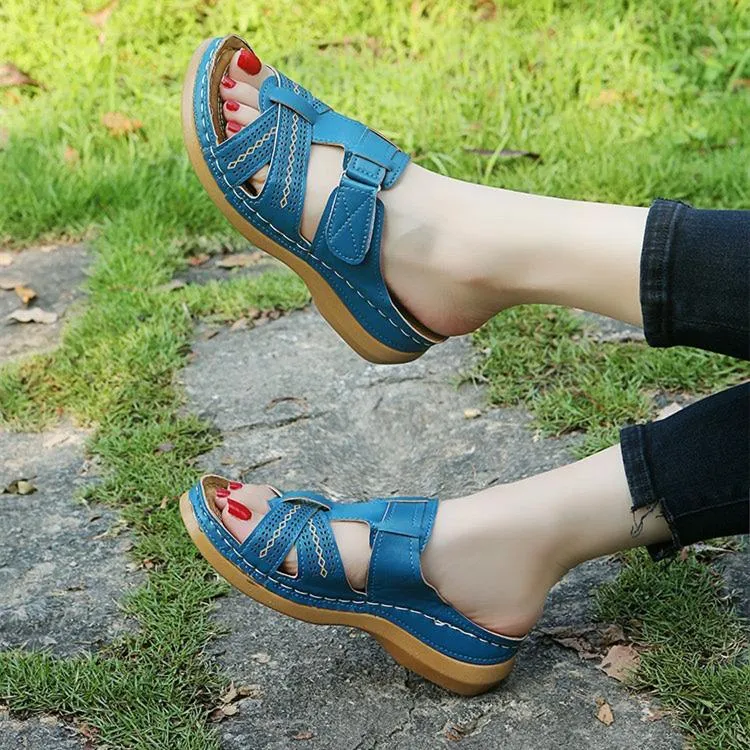 Women low heel slip on summer outdoor comfortable sandals