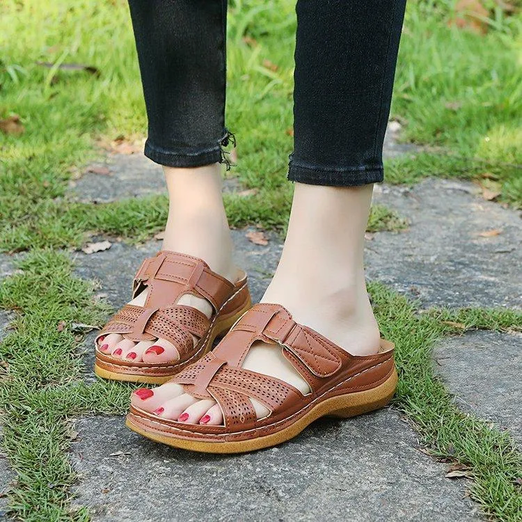 Women low heel slip on summer outdoor comfortable sandals