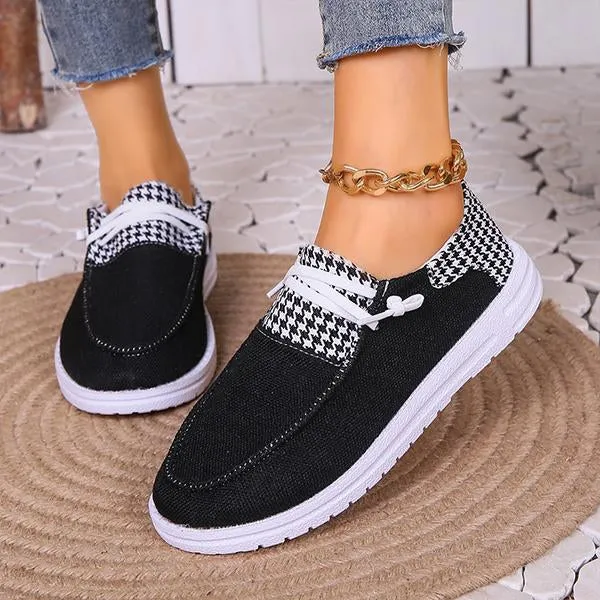 Women's Patchwork Lace-Up Casual Canvas Shoes 90736402S