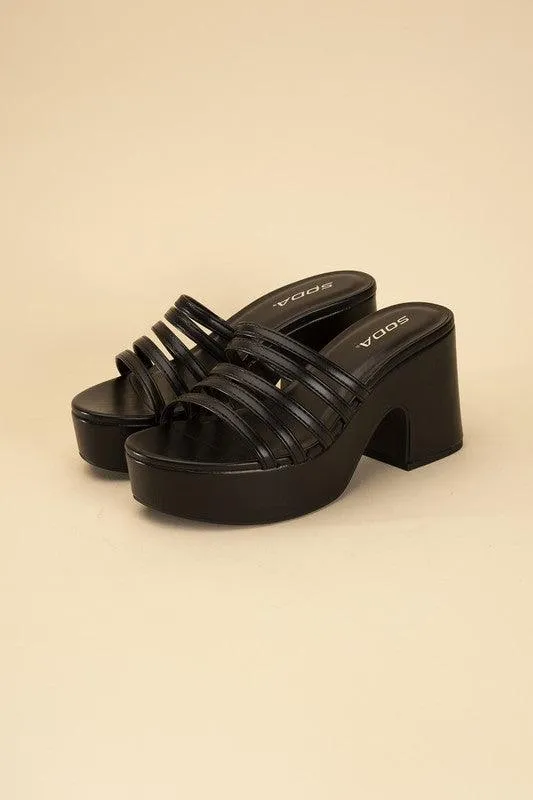 Womens Platform Mules Slides