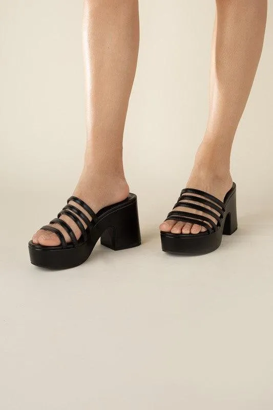 Womens Platform Mules Slides