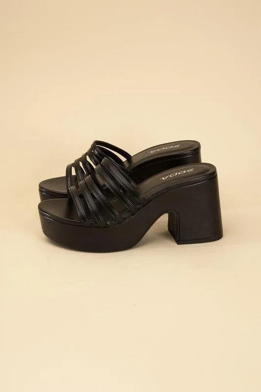 Womens Platform Mules Slides