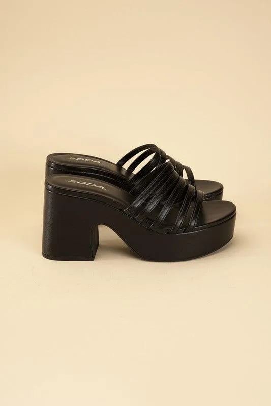 Womens Platform Mules Slides