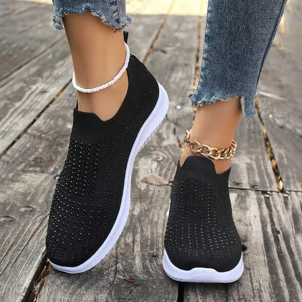 Women's Rhinestone Casual Mesh Slip-On Sneakers 01686231S