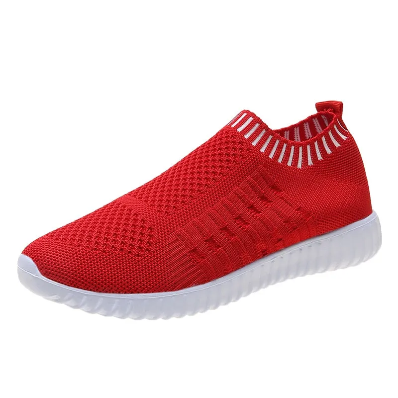 Women's Summer Slip On Sock Sneakers - Breathable, Walking, Flat, Gym Trainers