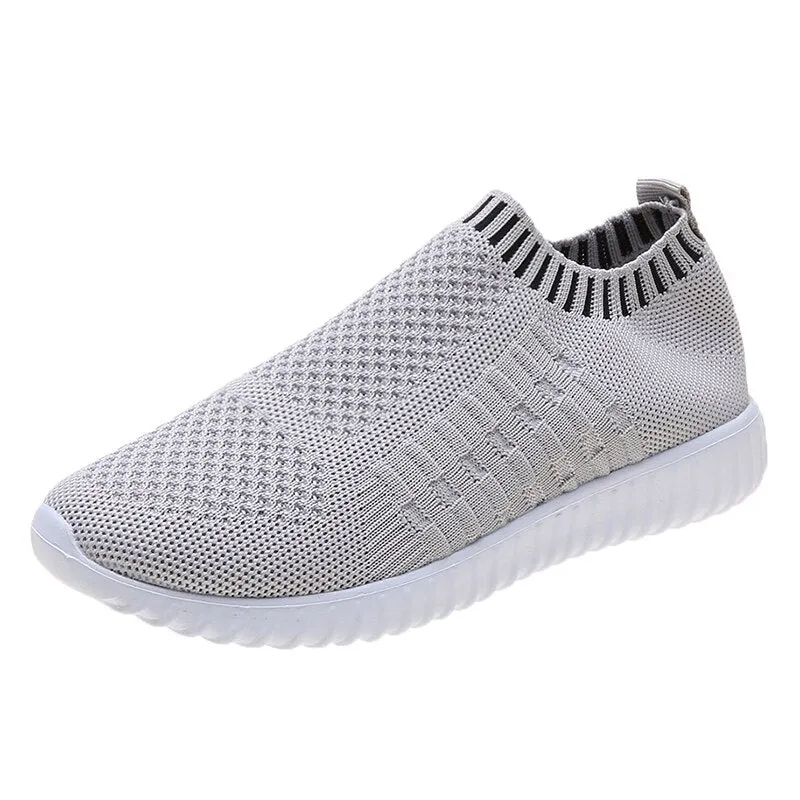 Women's Summer Slip On Sock Sneakers - Breathable, Walking, Flat, Gym Trainers