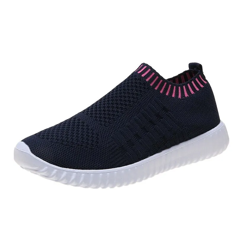 Women's Summer Slip On Sock Sneakers - Breathable, Walking, Flat, Gym Trainers