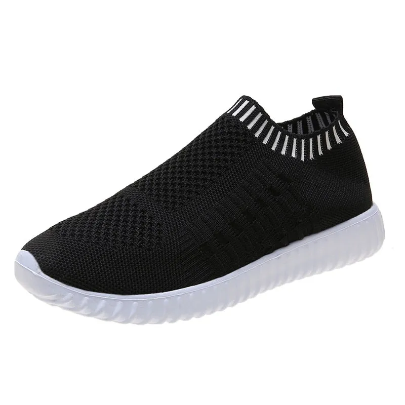 Women's Summer Slip On Sock Sneakers - Breathable, Walking, Flat, Gym Trainers